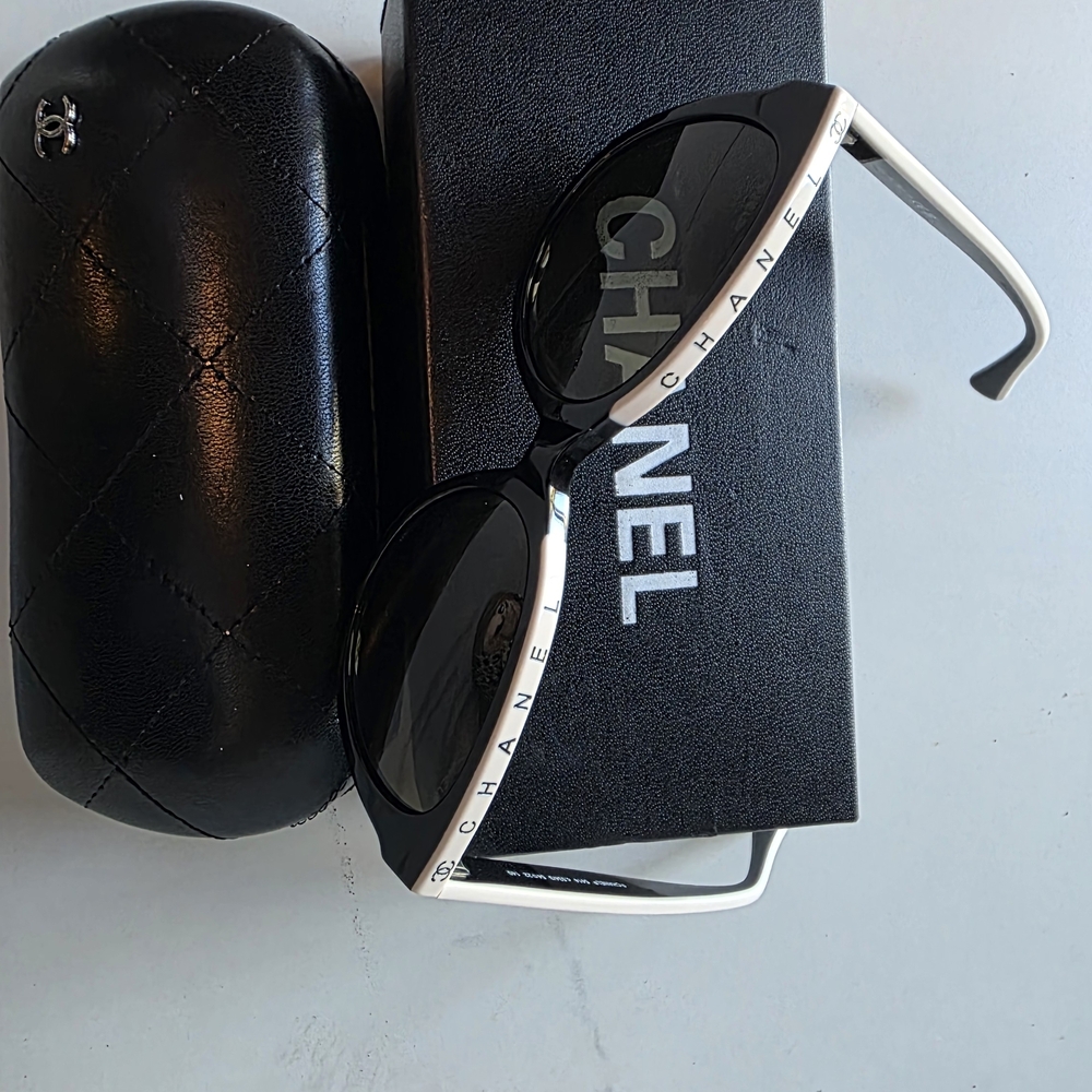 Chanel Black and White Sunglasses